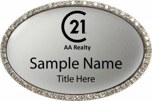 (image for) Century 21 AA Realty Oval Bling Silver badge