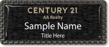 (image for) Century 21 AA Realty Carbon Frame Anodized Insert badge