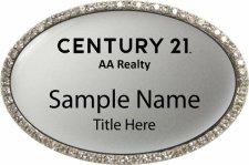 (image for) Century 21 AA Realty Oval Bling Silver badge