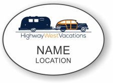 (image for) Highway West Vacations Oval White badge