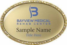 (image for) BayView Medical Rehab Center Oval Bling Gold badge