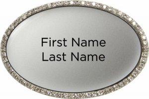 (image for) AMBERWOOD REALITY Oval Bling Silver badge