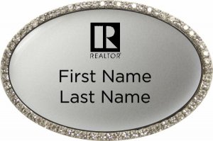 (image for) AMBERWOOD REALITY Oval Bling Silver badge