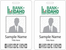(image for) Bank of Idaho Barcode ID Vertical Double Sided badge