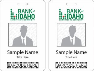 (image for) Bank of Idaho Barcode ID Vertical Double Sided badge