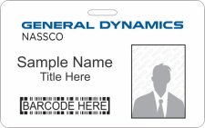 (image for) General Dynamics Barcode ID Horizontal Badge