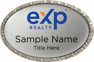 (image for) EXP Realty Oval Bling Silver badge