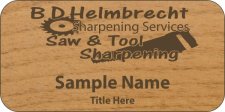 (image for) B D Helmbrecht Sharpening Shaped Alder Laser Engraved badge