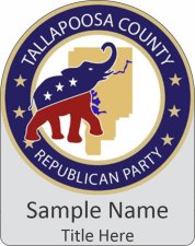 (image for) Tallapoosa County Republican Party Shaped Silver badge