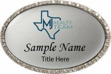 (image for) MJ Realty Team Oval Bling Silver badge