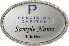 (image for) Precision Capital Oval Bling Silver badge