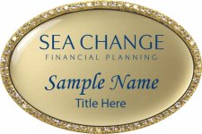 (image for) Sea Change Financial Planning Oval Bling Gold badge