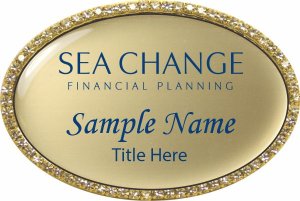 (image for) Sea Change Financial Planning Oval Bling Gold badge