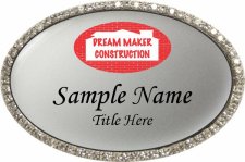(image for) Dream Maker Construction Oval Bling Silver badge