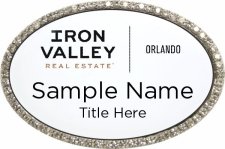 (image for) Iron Valley Real Estate Orlando Oval Bling Silver Other badge