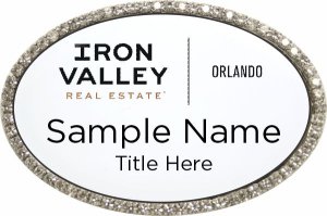 (image for) Iron Valley Real Estate Orlando Oval Bling Silver Other badge