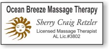 (image for) Ocean Breeze Massage Therapy Standard White Square Corner badge