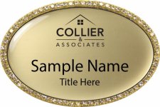(image for) Collier and Associates Oval Bling Gold badge