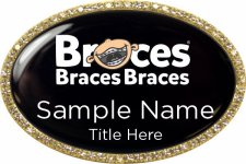 (image for) BracesBracesBraces Oval Bling Gold Other badge
