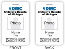 (image for) DMC Children's Hospital of Michigan Barcode ID Vertical Double Sided badge