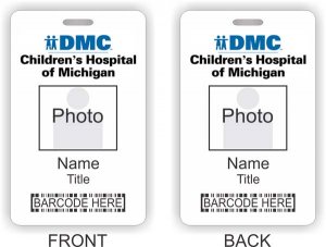 (image for) DMC Children\'s Hospital of Michigan Barcode ID Vertical Double Sided badge