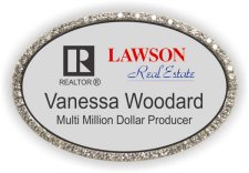 (image for) Lawson Real Estate Oval Bling Silver badge