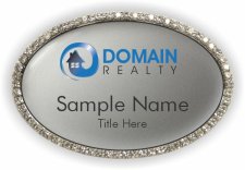 (image for) Domain Realty Oval Bling Silver Other badge