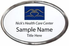 (image for) Nick's Health Care Center Oval Prestige Polished Badge