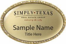 (image for) Simply Texas Real Estate Group Oval Bling Gold Badge