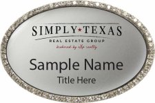 (image for) Simply Texas Real Estate Group Oval Bling Silver Badge