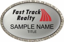 (image for) Fast Track Realty Oval Bling Silver Badge