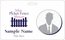 (image for) White Picket Fence Homecare Photo ID Horizontal Badge