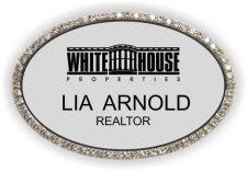 (image for) White House Properties Oval Bling Silver badge