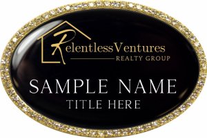 (image for) Relentless Ventures Realty Group Oval Bling Gold Other Badge