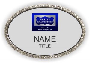 (image for) Realty Executives Elite Oval Bling Silver Badge