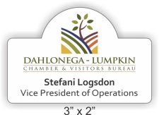 (image for) Dahlonega-Lumpkin County Chamber of Commerce Shaped White badge