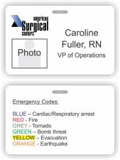 (image for) American Surgical Centers Photo ID Horizontal Double Sided badge
