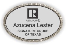 (image for) Signature Group of Texas Oval Bling Silver badge