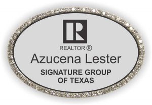 (image for) Signature Group of Texas Oval Bling Silver badge