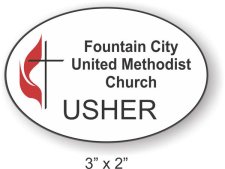 (image for) Fountain City United Methodist Church Oval White badge