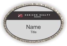 (image for) Horizon Realty Austin Oval Bling Silver badge
