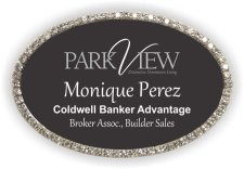 (image for) Parkview Oval Bling Silver Other badge