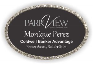 (image for) Parkview Oval Bling Silver Other badge