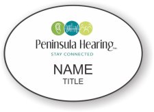 (image for) Peninsula Hearing. Inc Oval White badge