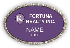 (image for) Fortuna Realty Inc. Oval Bling Silver Other badge