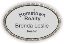 (image for) HomeTown Realty Oval Bling Silver badge