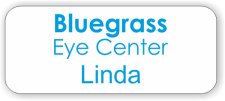 (image for) Blue grass eye center Standard White badge