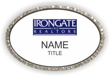 (image for) Irongate Inc., Realtors Oval Bling Silver Other badge