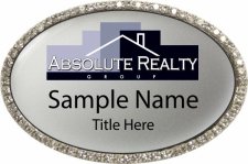 (image for) Absolute Realty Group,Inc. Oval Bling Silver badge