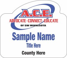 (image for) A.C.E. of SW Minnesota White Shaped Badge